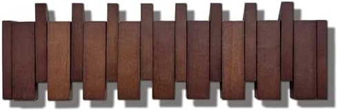 ArtBeek Walnut Wall Mounted Piano Key Coat Rack with 8 Hooks by ArtBeek