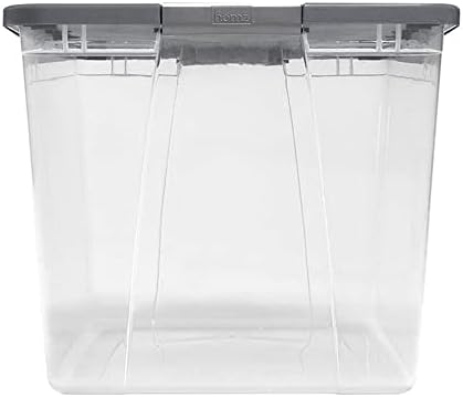 HOMZ Clear Plastic Storage Bin with Secure Latching Gray Lid, 64 Qt, 2 Pack - Image 4