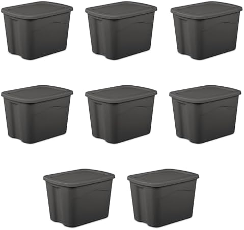 18-Gallon Plastic Storage Bins with Snap-on Lids – 8-Pack, Home Organization Essential by Unknown