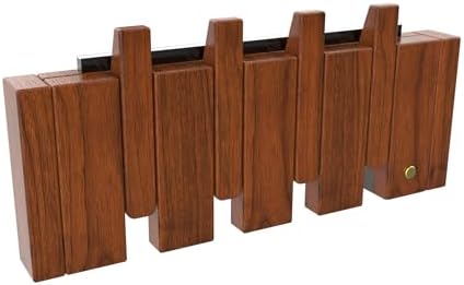 Wall Mounted Piano Key Hanger | Flip Style Hook | Entrance Wall Art Hook, Made of Oak Wood (3 Times Painted, 4 Times Polished) (LED Walnut, 4Hooks) by FleiSleep