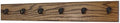 PegandRail Oak Wall Mounted Coat Rack with Aged Bronze Singular Style Hooks 4.5" Ultra Wide (Walnut, 30.5 x 4.5 with 6 Hooks) by PEG+AND+RAIL