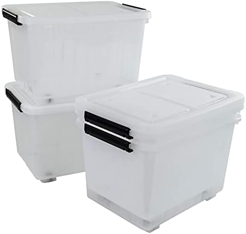 30L Plastic Storage Bin with Lid, Stackable Clear Container - Image 4