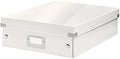 Leitz A5 Storage Box, Click and Store Range 60430001 - Small, White Organiser Box A4 by Leitz