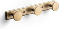 Goo-Ki Champagne Bronze Coat Rack Wall Mount with Escutcheon Backplate, Heavy Duty Zinc Coat Hooks Wall Mounted, Modern Soft Gold Hat Hanger and Towel Rack for Entryway, Mudroom, and Bathroom(3 Hooks) by Home
