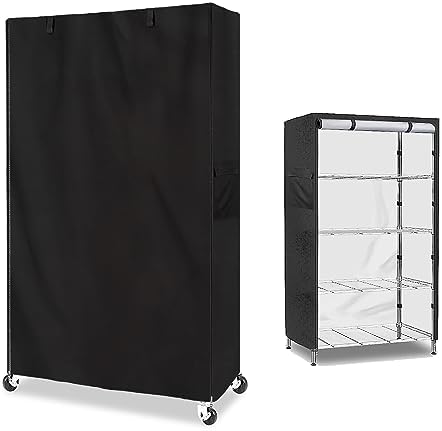 Shelf Cover,Waterproof Dustproof Storage Shelving Unit Cover,Fits 36"Wx18"Dx72"H Shelf,Shelf Display Rack Protector with Zipper,Black by Aacabo