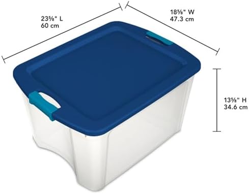 Sterilite 12-Pack Latch and Carry, Clear Plastic Storage Bins with Latching Lids and Full-Grip Handles, 18 Gallon - Image 2
