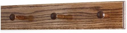 Solid Oak Shaker Peg Rack Made in The USA - Chestnut Stain 18 x 3.5 Inches with 3 Pegs by PEG+AND+RAIL