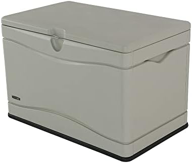 LIFETIME 60059 Black Bottom & Desert (Tan) Sides and Lid Outdoor Storage Box-80 Gal, 80 Gallon, Desert Sand by Lifetime