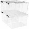 90 Quart 12-Pack Clear Storage Bins with Lids by bebikim