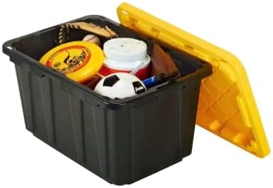 HDX Tough Polypropylene Plastic 27 Gal. Storage Tote in Black (5-Pack) - Image 4