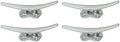 Zeckos Set of 4 Boat Cleat Wall Hooks, 5.75 Inch Tall Metallic Silver by Zeckos