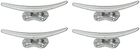 Zeckos Set of 4 Boat Cleat Wall Hooks, 5.75 Inch Tall Metallic Silver by Zeckos