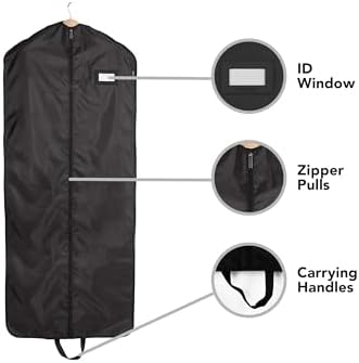 Covermates Garment Bag Set for Closet Storage and Travel, Black - Image 5
