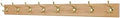 Solid Oak Coat Rack with Solid Brass Hat and Coat Style Hooks - Made in The USA (Natural, 41" x 3.5" with 8 Hooks) by PEG+AND+RAIL