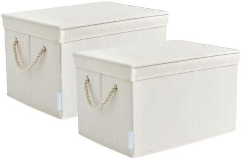 Sukkiri Pack of 2 Large Storage Bins Closet Organizer System, Sturdy Foldable Storage Boxes for Organizing Clothing, Sheets, Books - Shelf Organizer Shelves Basket Storage Bin 16.3"x 12"x 10.24" - Image 5