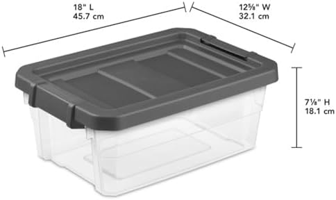 Sterilite Modular Stacker Box with Latching Lid, 16 Quart, 12-Pack - Image 4