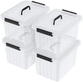 Kekow 18 L Clear Storage Bin with Lid, Clear Plastic Storage Totes, 4-Pack by Kekow