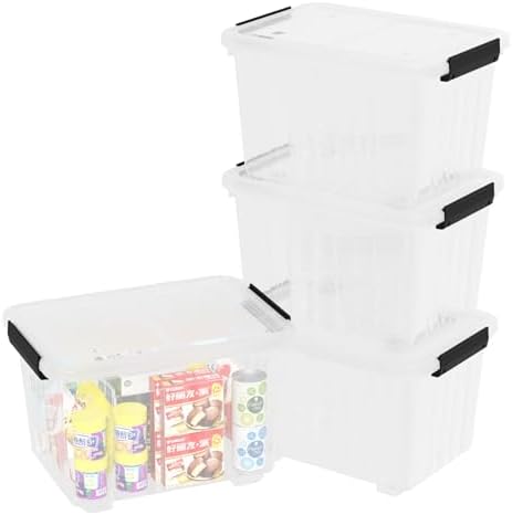 4-Pack 50 Qt Lidded Storage box, Large Clear Plastic Bin with Wheels - Image 7
