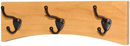 Solid Cherry Arched Wall Mounted Coat Rack Bronze Hat & Coat Hooks - Made in The USA (Natural, 41" x 4.5" with 8 Hooks) - Image 3