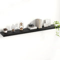 Acovy 55 Inch Floating Shelves, 8 Inch Deep Floating Shelves for Wall, Hanging Shelf with Invisible Brackets, Deep Shelves for Bathroom, Bedroom, Living Room, Black, Set of 1 by Acovy