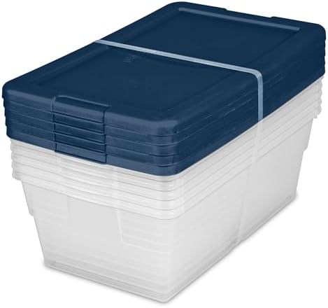 Sterilite Stackable 6 Quart Home Storage Box with Handles and Lid for Efficient, Space Saving Household Storage and Organization, (10 Pack) - Image 5