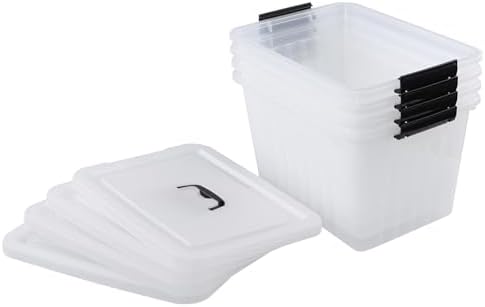 Wekioger 22 Quart Plastic Latching Container Box with Lid, Set of 4, Clear - Image 5