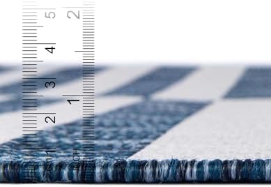 Unique Loom Outdoor Striped Collection Area Rug - Striped (7' 10" x 10' Rectangle Blue/Ivory) - Image 4