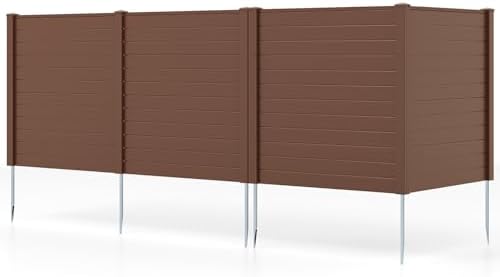 GIANTEX No-Dig Air Conditioner Fence, 4 Panels, 48''W x 48''H, Brown by Giantex