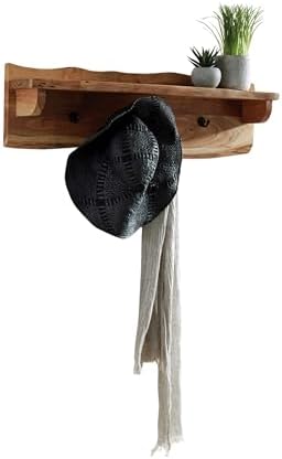 Alaterre Furniture Alpine Natural Live Edge Wood Coat Rack – 36" Solid Wood Wall-Mounted Coat Hook with Top Shelf & 4 Hooks – Modern Farmhouse Storage Organization for Entryway, Hallway, or Mudroom - Image 6