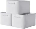 TheWarmHome Storage Basket for Shelves - 15.8x11.8x11.8 inch 3 Pack Fabric Storage Cubes, Collapsible Storage Bin for Organizing Organizer Closet Book Gift Dog(White) by TheWarmHome