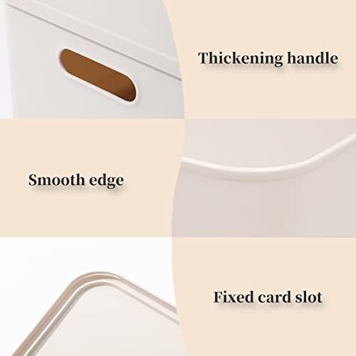 Yishyfier Plastic Storage Baskets With Lid Organizing Container Lidded Knit Storage Organizer Bins for Shelves Drawers Desktop Closet Playroom Classroom Office (4XL+2L, Light grey) - Image 6