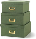 Soul & Lane - Green Decorative Memory Storage Boxes with Lids, Set of 3 by SoulLane