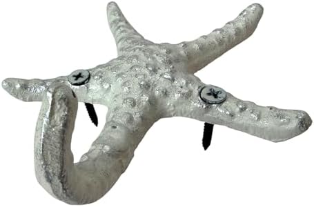 Zeckos Set of 3 Starfish Wall Hooks, Blue and Coral Orange, 4.5 Inch - Image 4