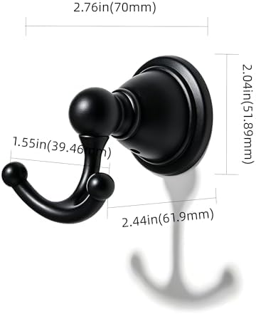 khtumeware 4 Pack 2-1/2 inch Black Vintage Towel Hooks - Image 2