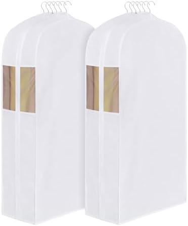 Univivi 50 Inch Cotton Hanging Garment Bags for Storage 2 Pack, White by Univivi