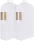 Univivi 50 Inch Cotton Hanging Garment Bags for Storage 2 Pack, White by Univivi