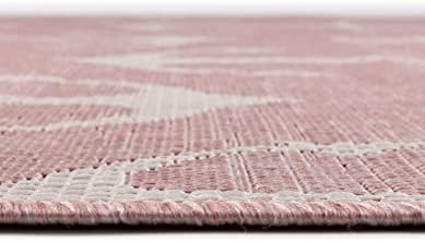 Unique Loom Outdoor Coastal Collection Area Rug - Ahoy (10' Round, Pink/ Ivory) - Image 4