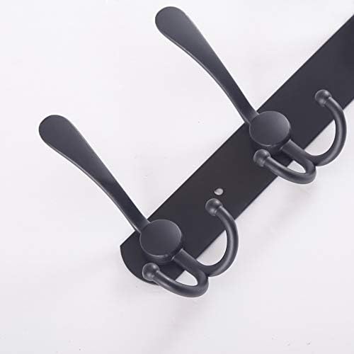 WEBI Coat Rack Wall Mount,37 5/8" Long,10 Hooks,Coat Hooks Wall Mounted,16" Hole to Hole,Coat Hanger Wall,Triple Hooks for Hanging Coats,Clothes,Jacket,Hats,Black - Image 4