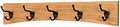 Oak Curved Back Wall Mounted Coat Rack - Bronze Hooks - Made in The USA (Golden Oak, 25.5" x 4.5" - 5 Hooks) by PEG+AND+RAIL