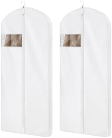 60" Cotton Garment Bag for Hanging Clothes, Dress Bags for Gowns by Kntiwiwo