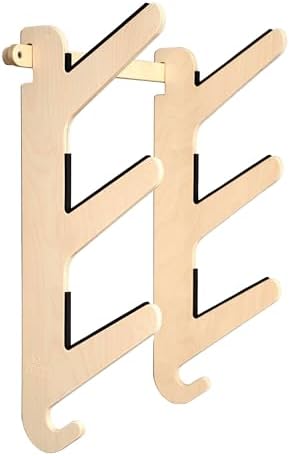 Grassracks Bamboo & Birch Snowboard Rack and Skateboard Rack - Moloka`i Series Snowboard Wall Mount by Grassracks