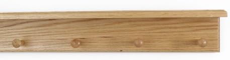 Oak Shaker Peg Rack with Shelf (Natural, 23" with 4 pegs) by PEG+AND+RAIL