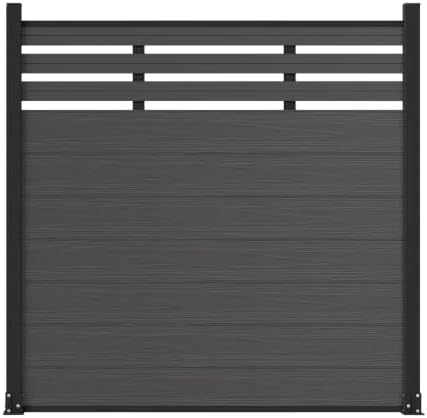 6x6 FT Wood Composite Privacy Fence Panel,Semi-Enclosed Outdoor AC Unit Cover,Trash Can Barrier | Weatherproof, Easy Installation, Durable Composite Fencing (Silver Gray with 2 Posts) - Image 2