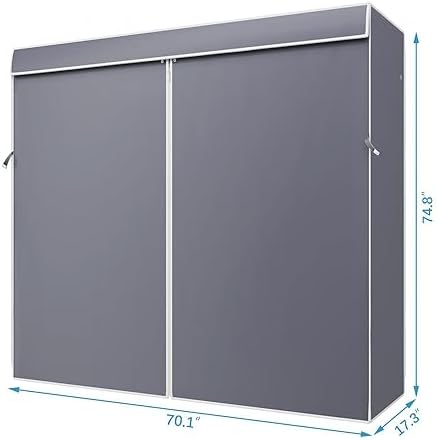 VIPEK Cover ONLY Fit for V5/ V10/ S3/ V6E/ V3C/ V5L/ V10i/ S3i/ V5L i1 Garment Rack, Dustproof Oxford Fabric Clothing Rack Cover with Zipper, 70.1" L X 17.3" W X 74.8" H, Grey - Image 5