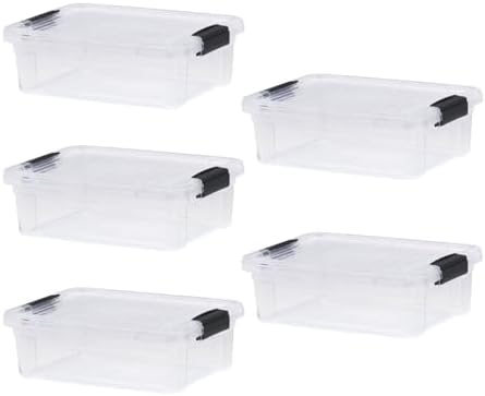 Superio 4.5 Quart Clear Plastic Storage Containers with Lids, Stackable Organizer Bins, BPA-Free Storage Boxes for Home, Office, Dorm & Classroom, 5 Pack by Superio