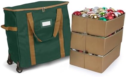 Covermates Rolling Adjustable Ornament Storage Bag, 19.25"W x 13"D x 18.5"H by Covermates