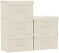 Cloth Storage Baskets with Handles,Beige 13x9.1x7.9in,5 Pack by Unknown