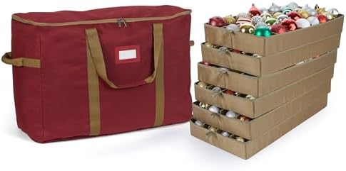 Covermates Adjustable Ornament Storage Bag, 25.5" W x 13" D x 18.5" H, Red by Covermates