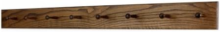 Solid Oak Xtra-Wide Shaker Peg Rack -Made in The USA - Walnut Stain 46 x 4.5 Inches with 7 Pegs by PEG+AND+RAIL