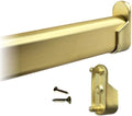 CUSTOM CUT - Oval Closet Rod | Up to 36" | Rear Pin Wall Brackets | Satin Brass by Desunia
